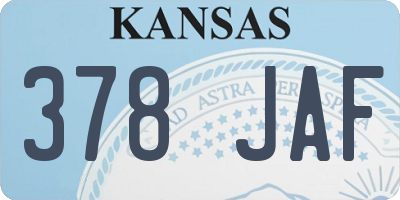KS license plate 378JAF