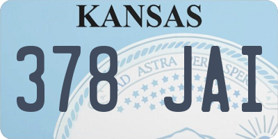 KS license plate 378JAI