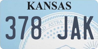 KS license plate 378JAK