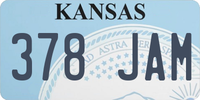 KS license plate 378JAM