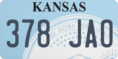 KS license plate 378JAO
