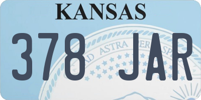 KS license plate 378JAR