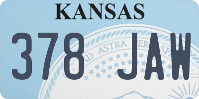 KS license plate 378JAW