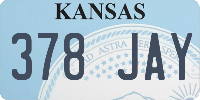 KS license plate 378JAY