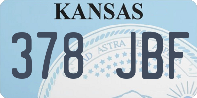 KS license plate 378JBF