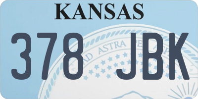KS license plate 378JBK