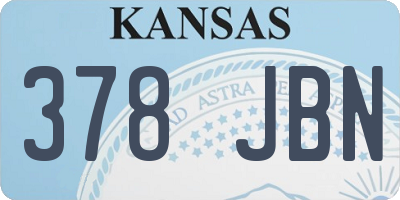 KS license plate 378JBN