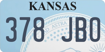 KS license plate 378JBO