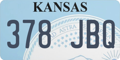 KS license plate 378JBQ