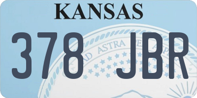 KS license plate 378JBR