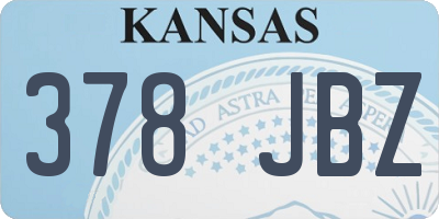 KS license plate 378JBZ