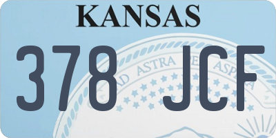 KS license plate 378JCF