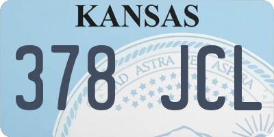 KS license plate 378JCL