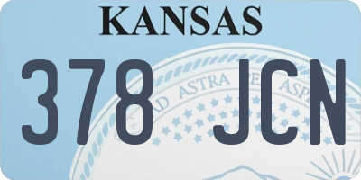 KS license plate 378JCN