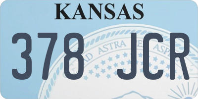 KS license plate 378JCR