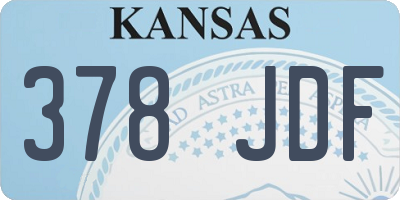 KS license plate 378JDF