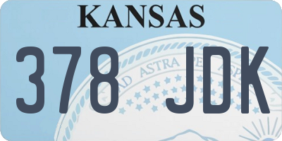 KS license plate 378JDK