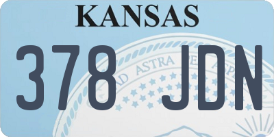 KS license plate 378JDN