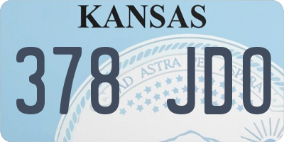 KS license plate 378JDO