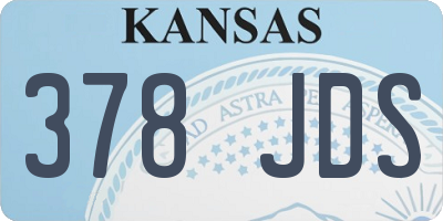 KS license plate 378JDS