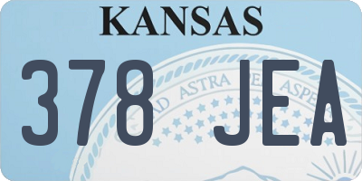 KS license plate 378JEA