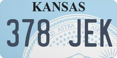 KS license plate 378JEK