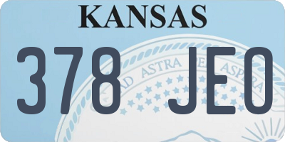 KS license plate 378JEO