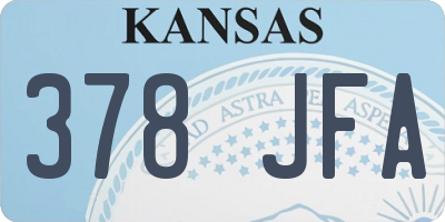 KS license plate 378JFA