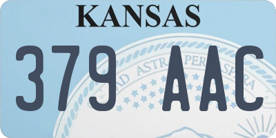 KS license plate 379AAC