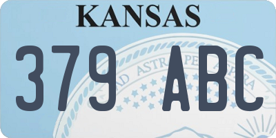 KS license plate 379ABC