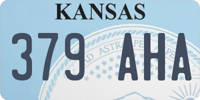 KS license plate 379AHA