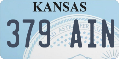 KS license plate 379AIN