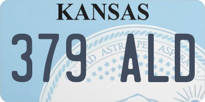KS license plate 379ALD