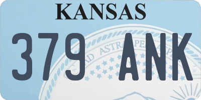 KS license plate 379ANK