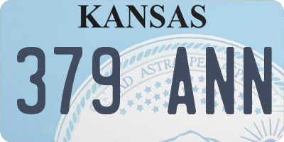 KS license plate 379ANN