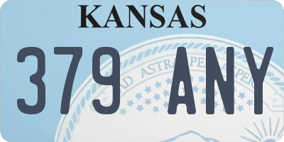 KS license plate 379ANY