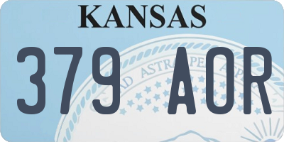 KS license plate 379AOR