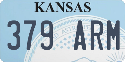 KS license plate 379ARM