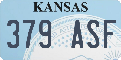 KS license plate 379ASF