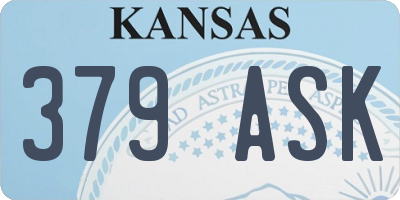 KS license plate 379ASK