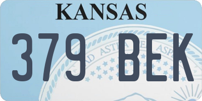 KS license plate 379BEK
