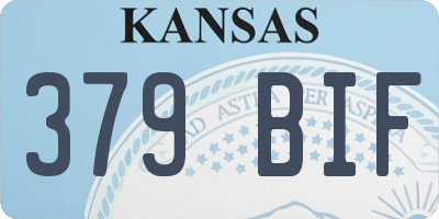 KS license plate 379BIF