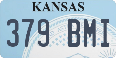 KS license plate 379BMI