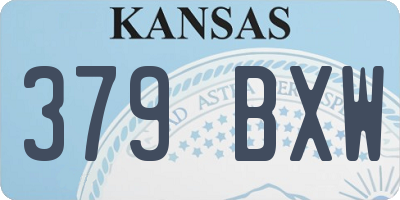 KS license plate 379BXW