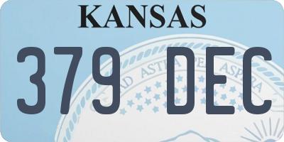 KS license plate 379DEC