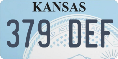 KS license plate 379DEF