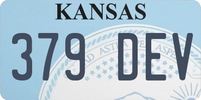 KS license plate 379DEV