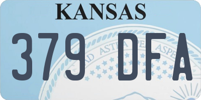KS license plate 379DFA