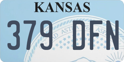 KS license plate 379DFN