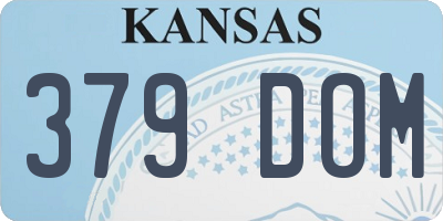 KS license plate 379DOM